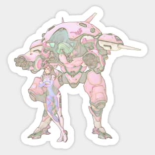 Overwatch D. Va and Mech Sticker